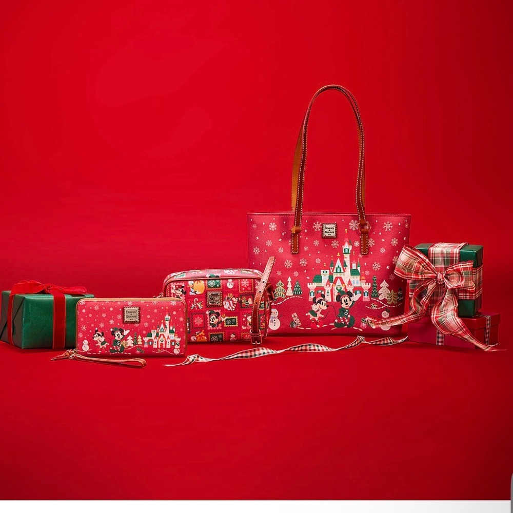Disney Christmas Dooney & Bourke Red Holiday Tote Bag